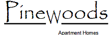 Elegant Pinewoods Apartment Homes logo with stylish and welcoming design.