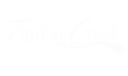 Elegant logo for Timber Creek Apartments, featuring stylized text with a flowing underline.