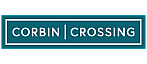 Corbin Crossing logo with elegant white typography on a rich teal background.