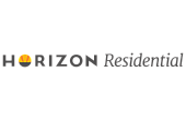 Horizon Residential logo with a sunset graphic inside the letter 'O', conveying warmth and modern living.