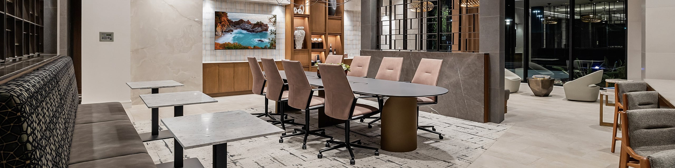 lobby coworking are with variety of seating