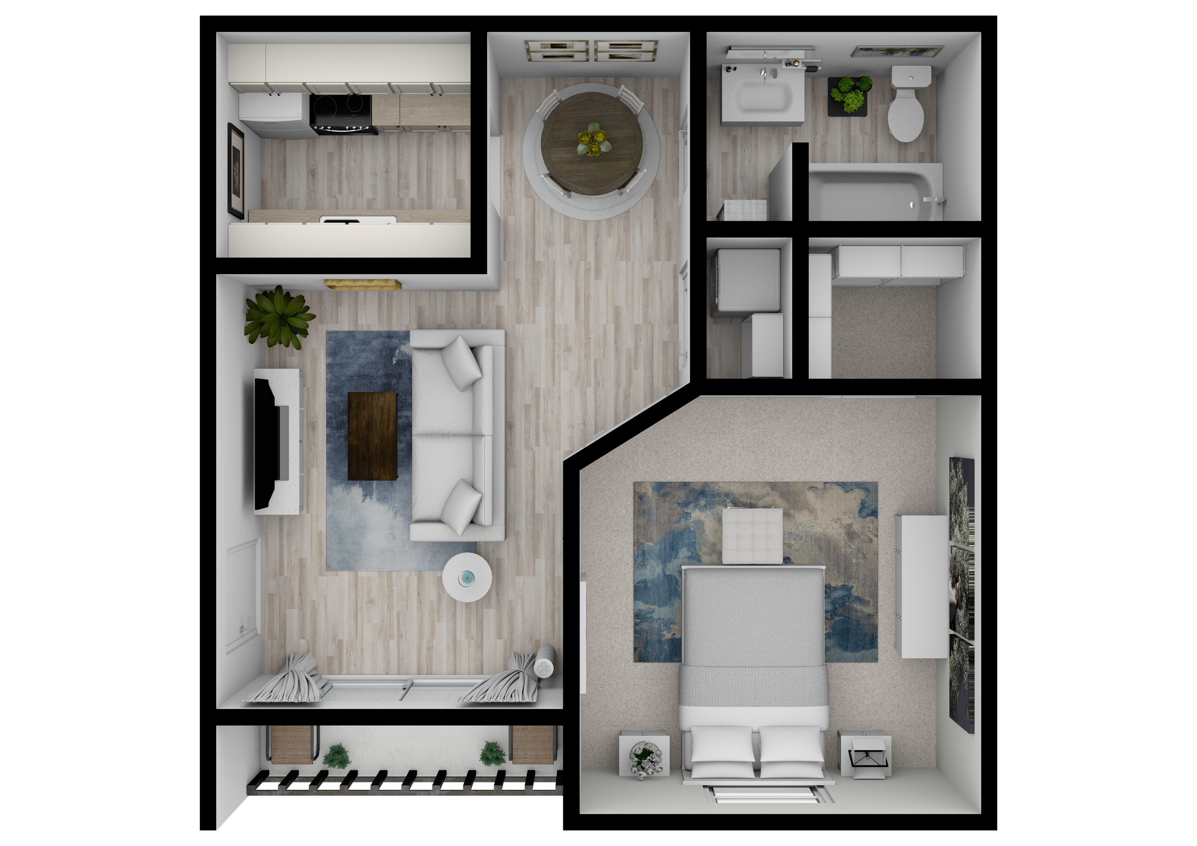 Jonesboro A1 - 1 Bed 1 Bath 686 SqFt 3D