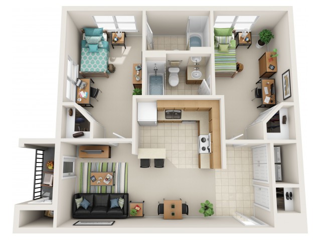 2 bed balcony