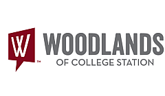 Woodlands of College Station logo featuring a bold 'W' design with contemporary typography.