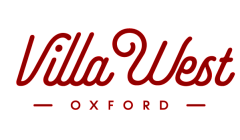 Elegant logo for Villa West Oxford in a stylish red font.