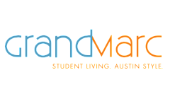 GrandMarc logo showcasing vibrant student living in Austin style.