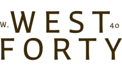 Modern West Forty logo in stylish typography, exuding a contemporary and urban vibe.