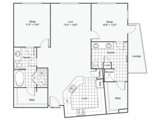 Floor Plan 22 | Apartments Downtown Dallas TX | Arrive West End