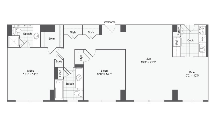 Floor Plan Image | Apartments Near Johns Hopkins | The Social North Charles