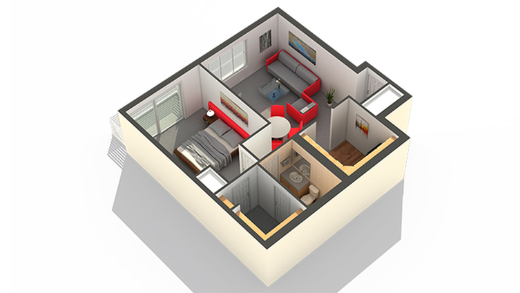Bedroom Floor Plan | Apartments In Highwood IL | Arrive North Shore