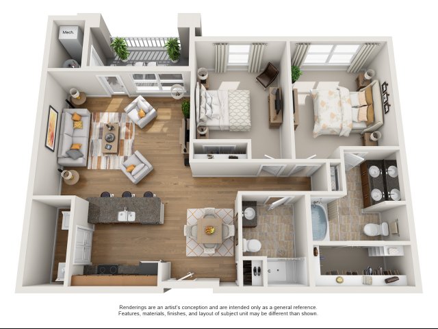 2 br, 2 bath with balcony apartment for rent Williamsburg, VA