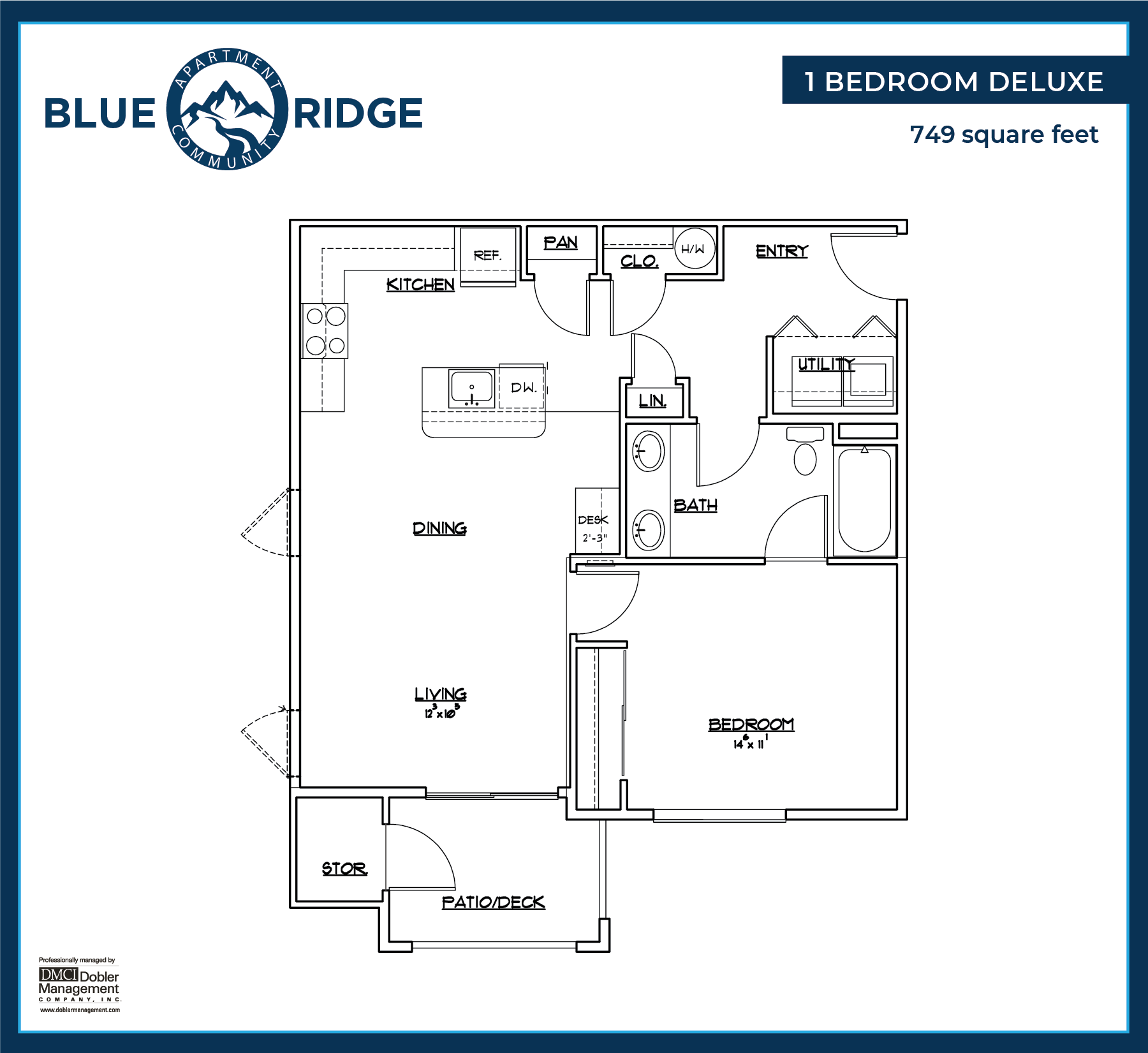 1 Bedroom Deluxe | 1 Bed Apartment | Blue Ridge Apartments
