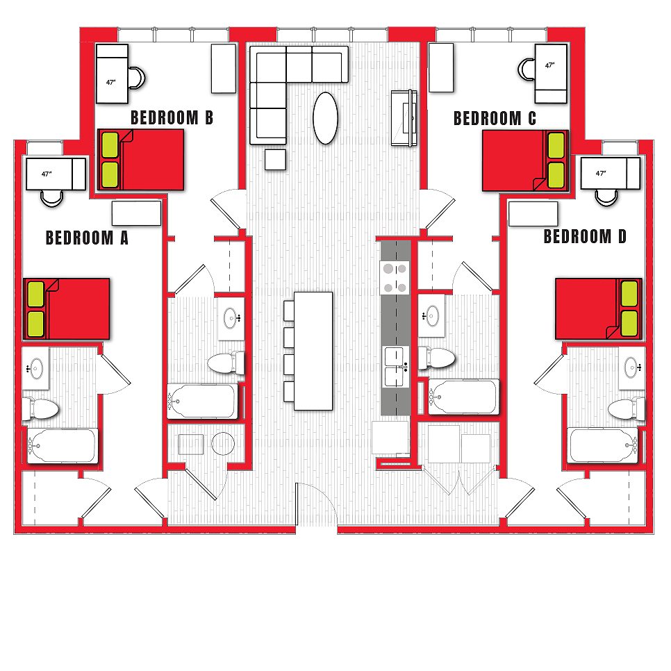 4X4 A 4 Bed Apartment Stanhope Apartments