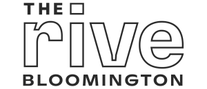 Modern logo of The Rive Bloomington in stylish black typography.
