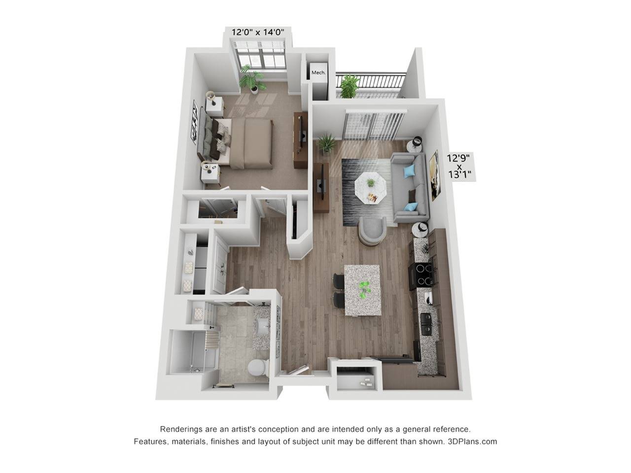 B2 1 Bed Apartment Prairie Brook