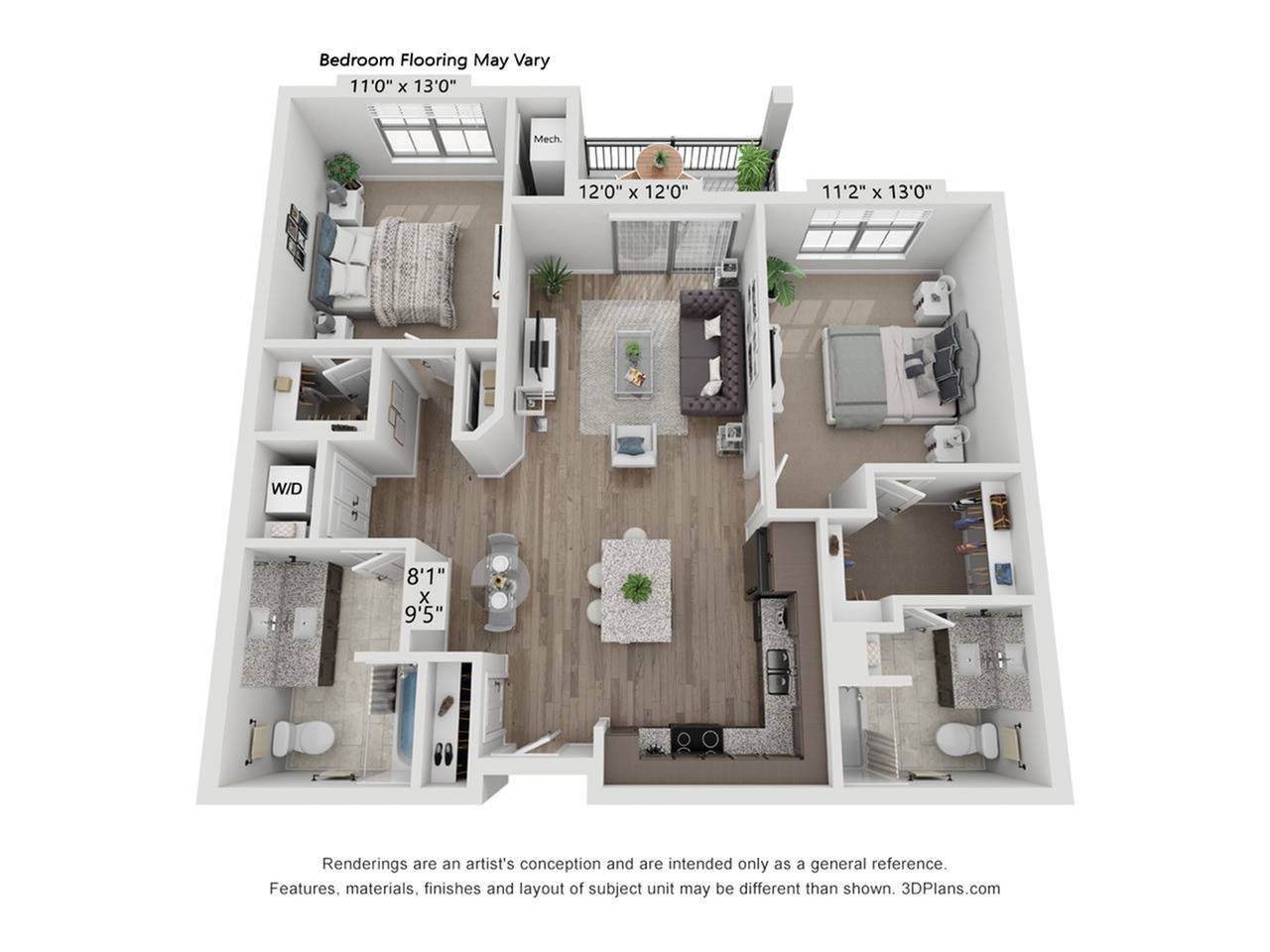 D 2 Bed Apartment Prairie Brook