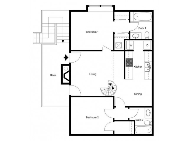 2 bedroom 2 bath, loft | 2 Bed Apartment | Siegen Oaks