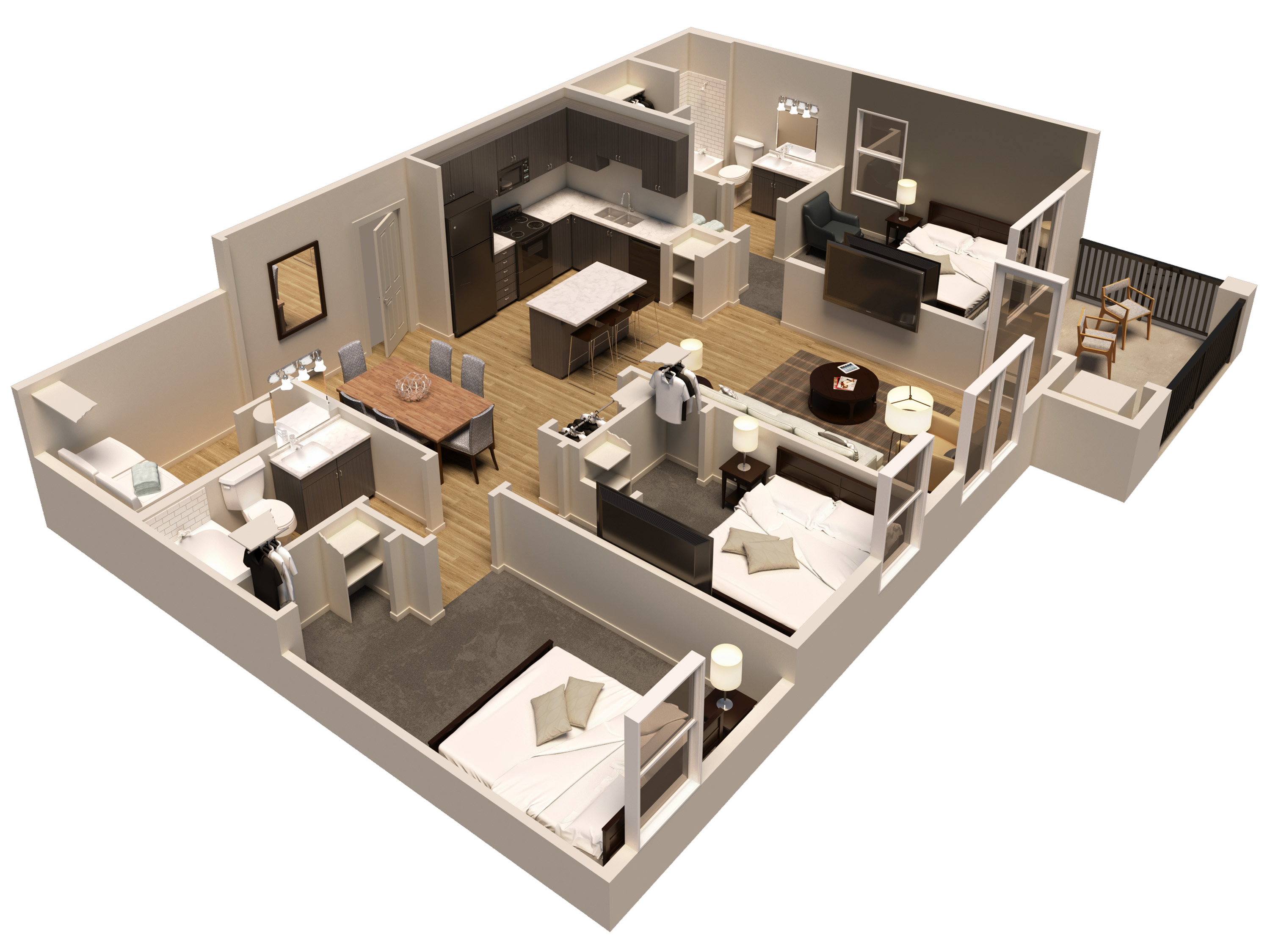 Apartments in Idaho Falls 3Bedroom Apartment The Residences at