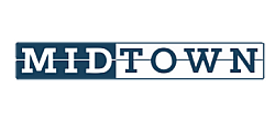 Elegant Midtown logo featuring bold typography in navy blue and white.