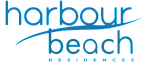 Stylish Harbour Beach Residences logo in elegant blue font, capturing the essence of coastal luxury living.