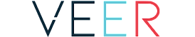 Stylish logo of Veer Apartments with bold white font on a dark background.