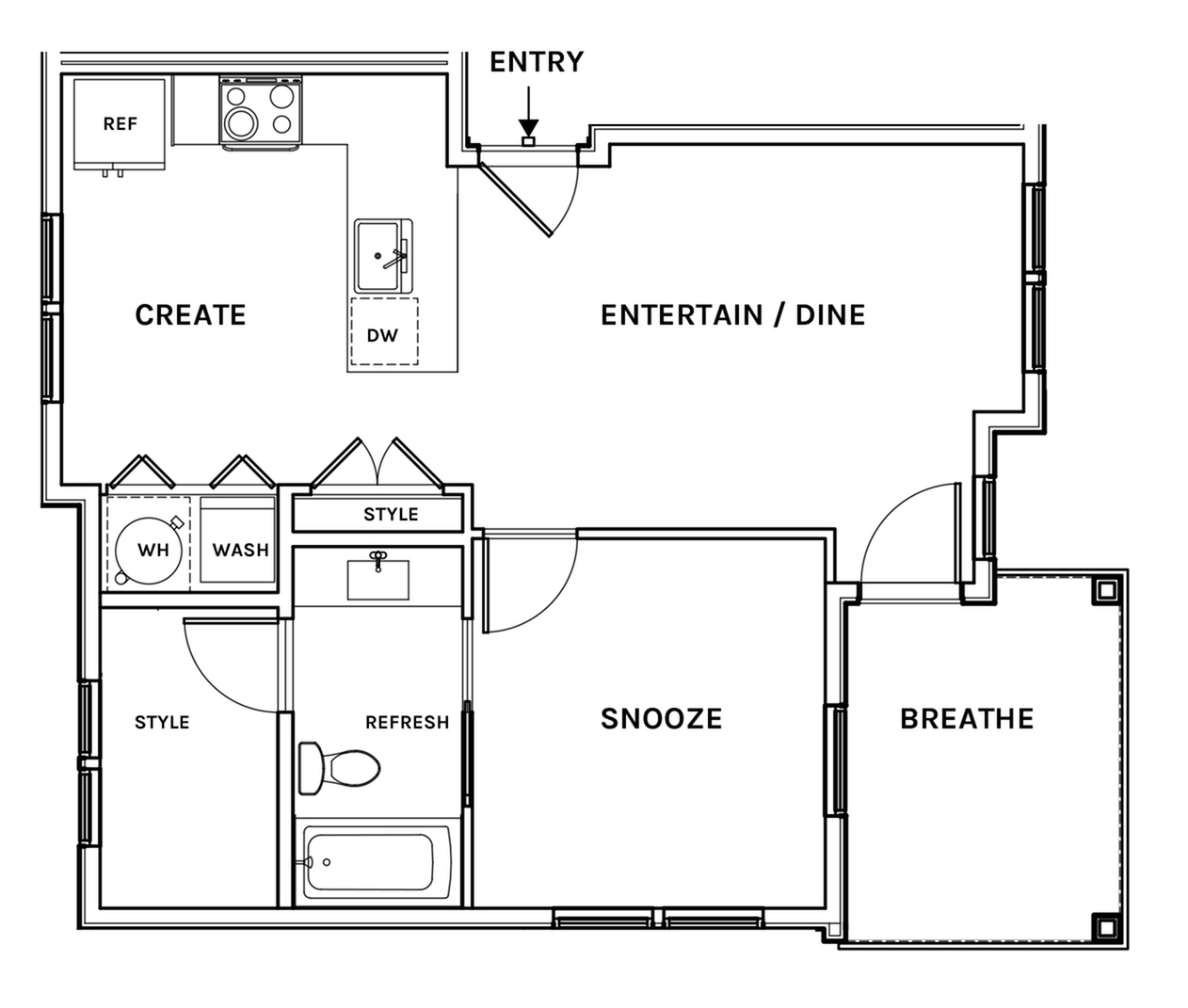 Floor plan layout diagram for A4