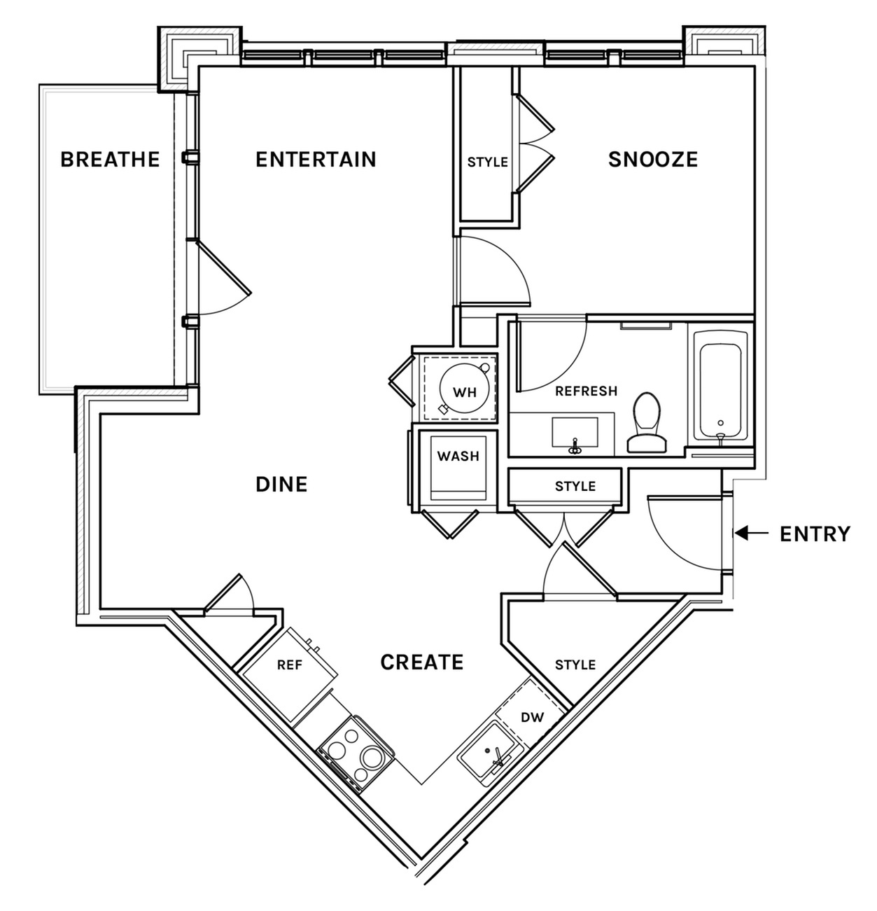 Floor plan layout diagram for A12