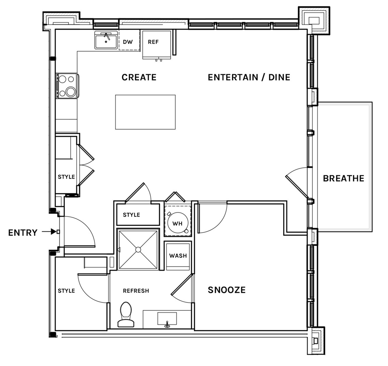 Floor plan layout diagram for A14