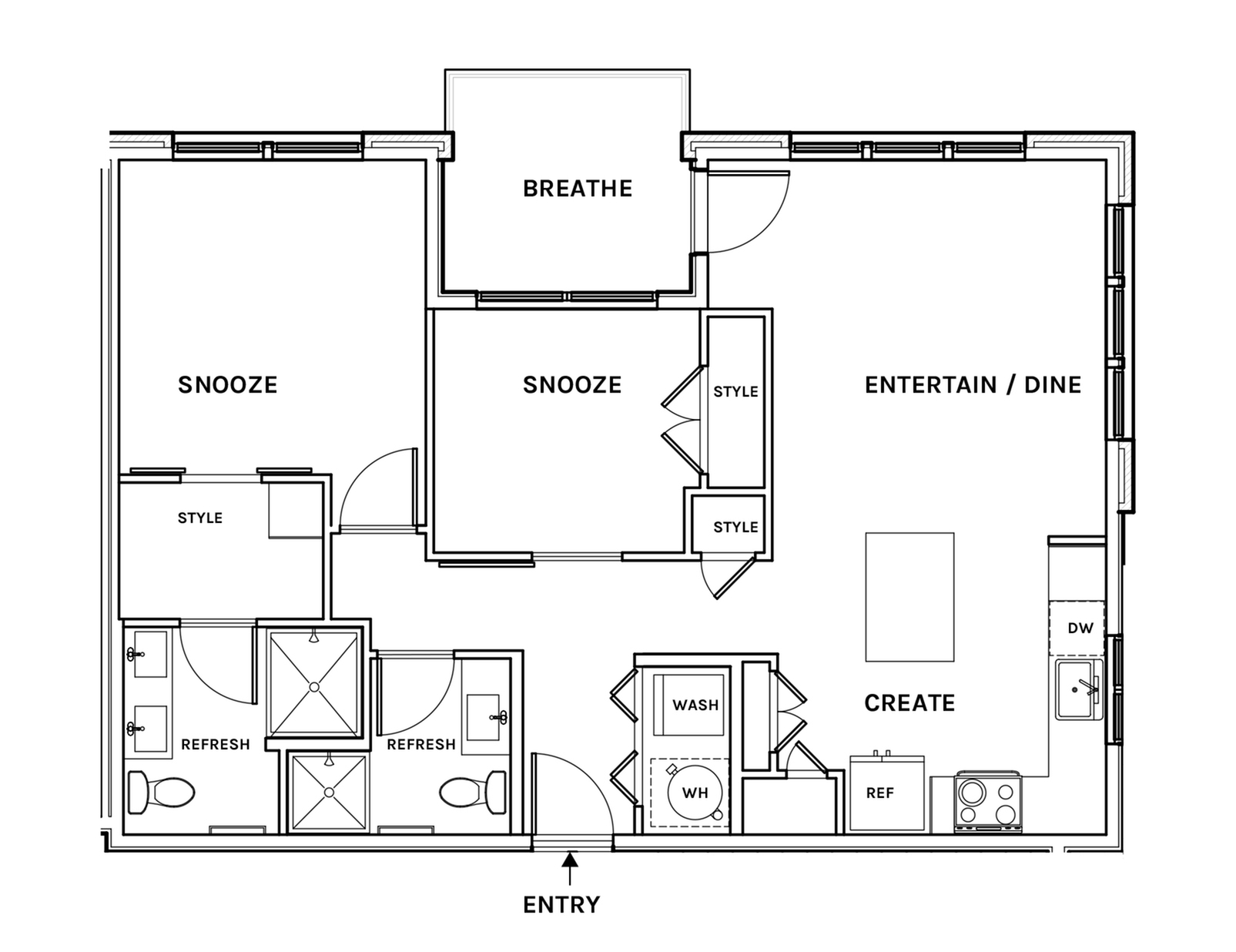 Floor plan layout diagram for B2