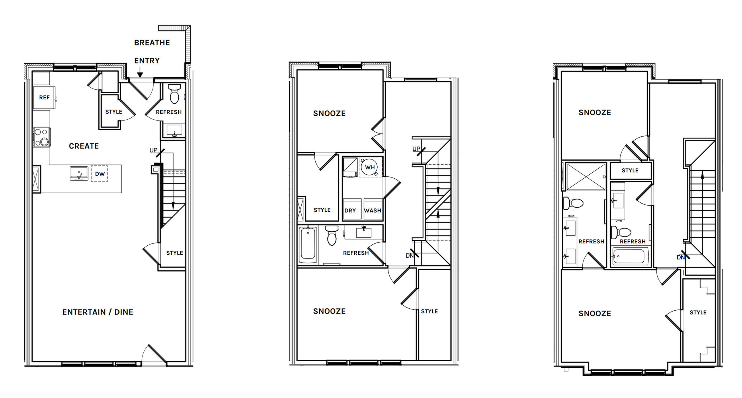Floor plan layout diagram for TH-3d