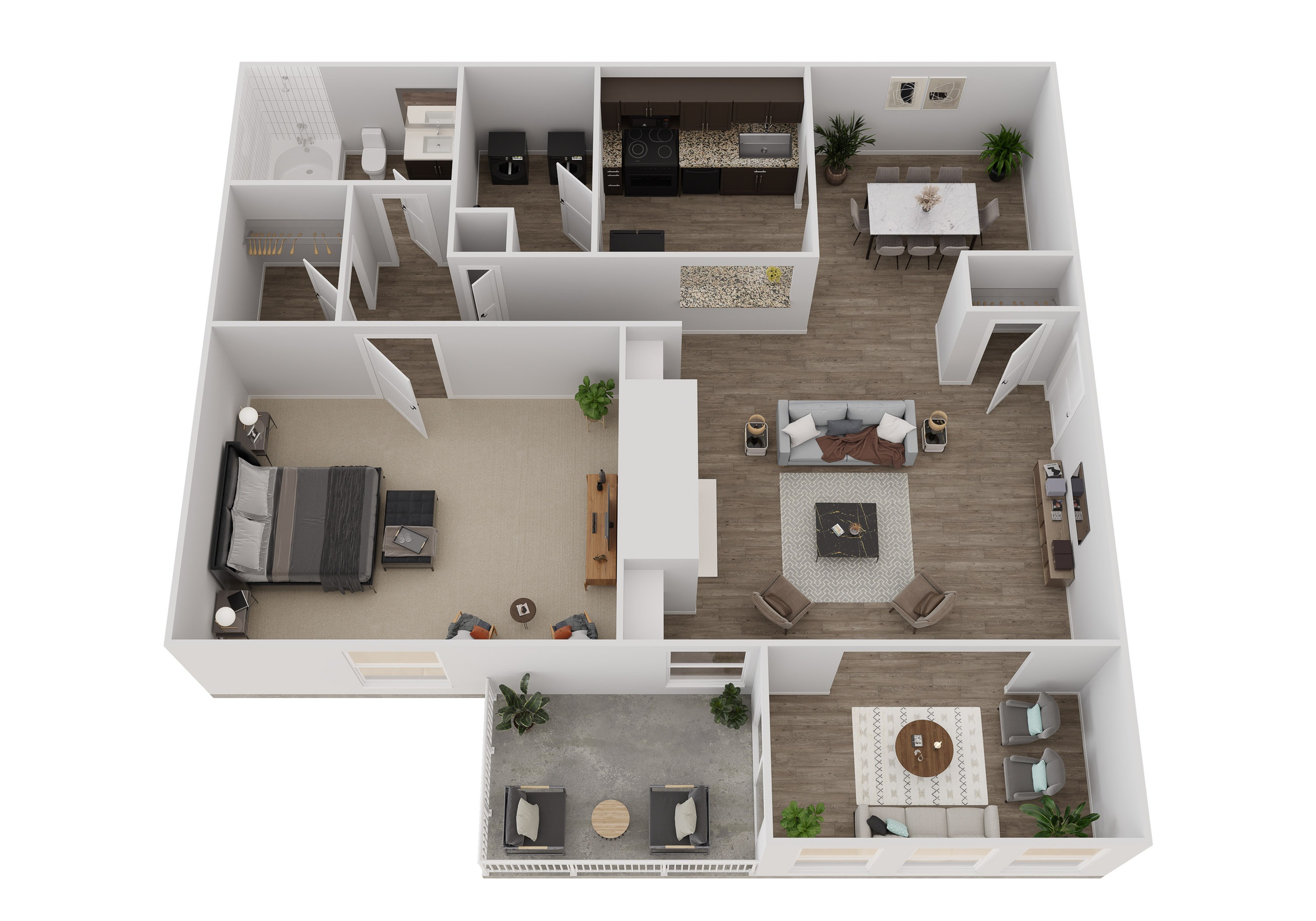 Floor plan layout diagram for 1ARL - 1 Bedroom - Luxe