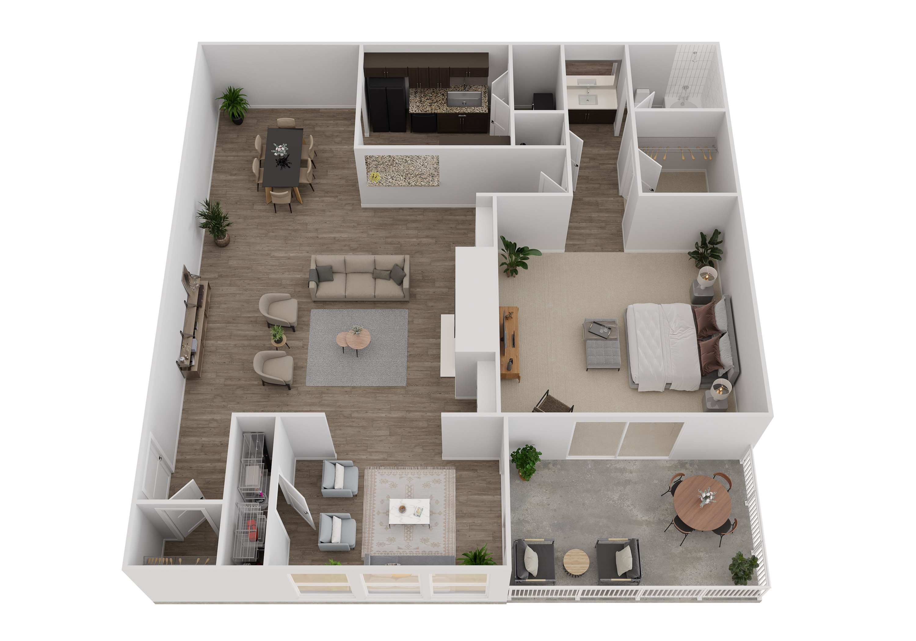Floor plan layout diagram for 1BRE - 1 Bedroom - Elite