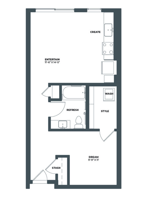 Floor plan layout diagram for 1A