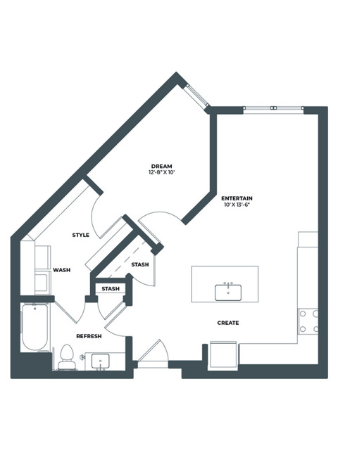 Floor plan layout diagram for 1D