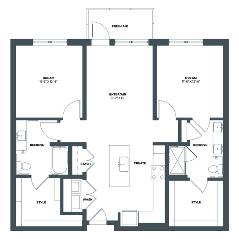 Floor plan layout diagram for 2A
