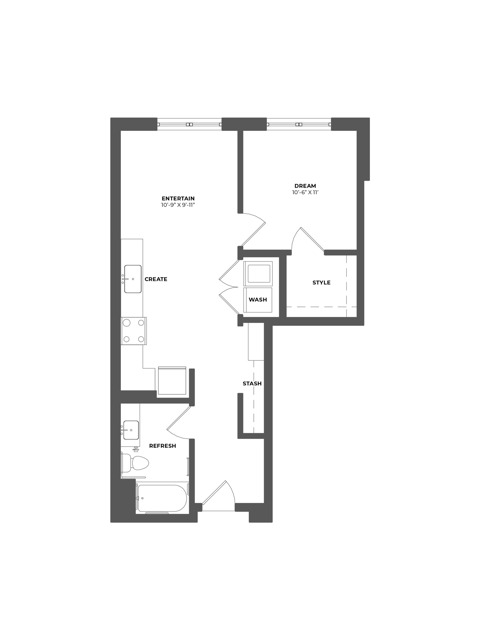 Floor plan layout diagram for 1F