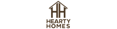 Modern Hearty Homes logo featuring stylish and minimalist design with the initials intertwining gracefully.
